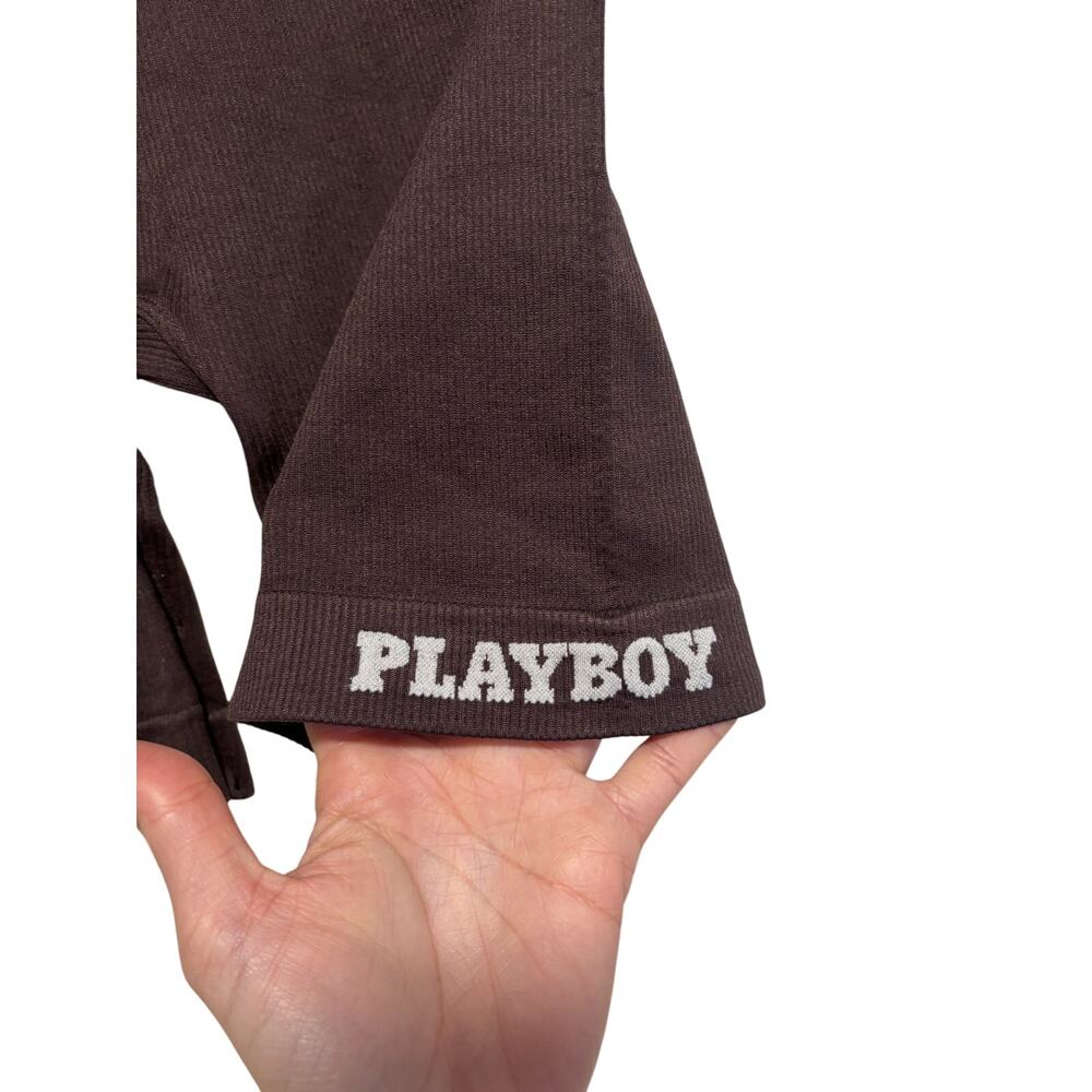 Playboy Brown High Waist Bike Shorts S - Picture 5 of 7